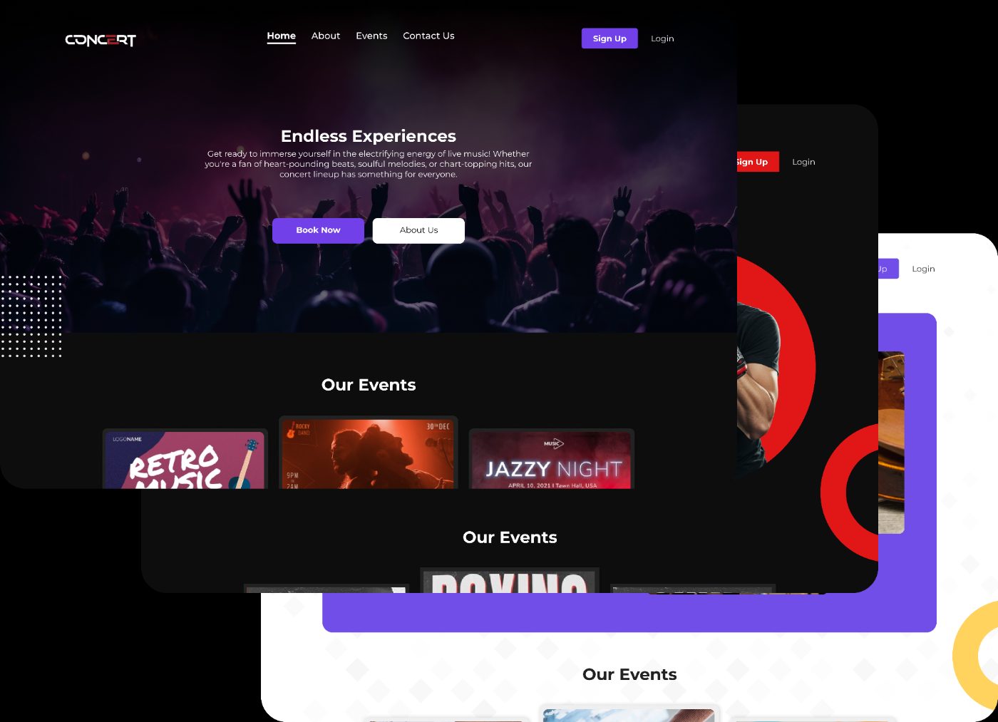 White label concert booking site preview