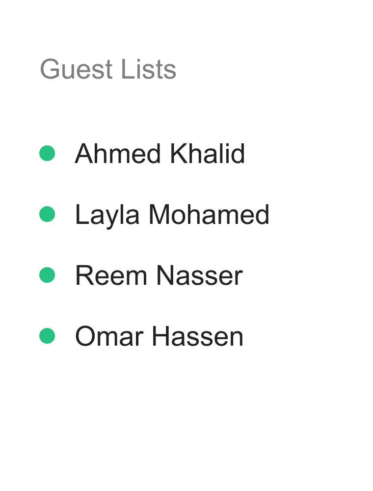 Guest lists preview